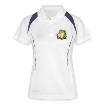 KaffeeFrosch Gemütlichkeit - Polo respirant Femme - blanc/marine - Devant