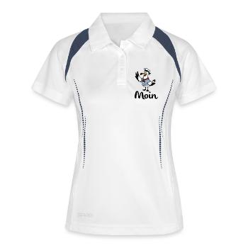 Möwe Moin Matrose - Frauen Polo atmungsaktiv - Weiß/Navy - Vorne