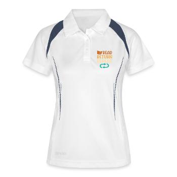 Library Book Bookworm Reading Bookworm - Women's Polo breathable - white/navy - Front