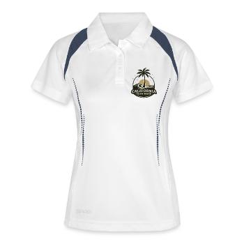 Mode lent de Californie - Polo respirant Femme - blanc/marine - Devant