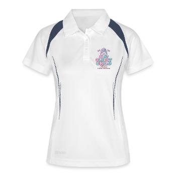 Tochter Familie Humor In My Oldest Child Era - Frauen Polo atmungsaktiv - Weiß/Navy - Vorne