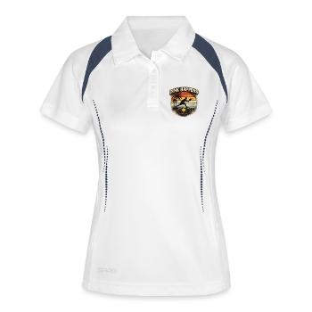 Dink Happens Retro Sunset Pickleball - Women's Polo breathable - white/navy - Front