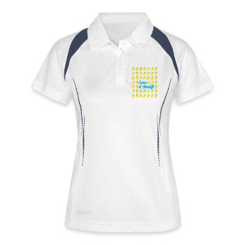 Costa d'Amalfi Italien Amalfiküste Zitronen Design - Frauen Polo atmungsaktiv - Weiß/Navy - Vorne
