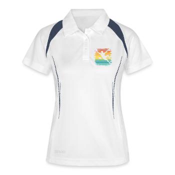 Bloc de bloc de Boulderer - Polo respirant Femme - blanc/marine - Devant