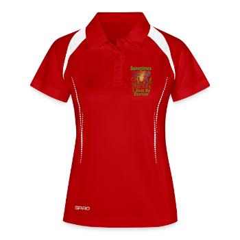 Psychedelic Frog : Vibrations de pets - Polo respirant Femme - blanc/marine - Devant
