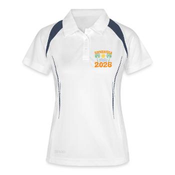 Formentera 2026 - Frauen Polo atmungsaktiv - Weiß/Navy - Vorne