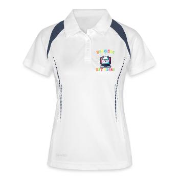 Llama Numérique Arc en Ciel - Polo respirant Femme - blanc/marine - Devant