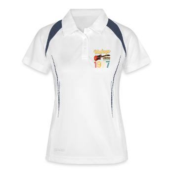 Art rétro rétro vintage 1977 édition limitée - Polo respirant Femme - blanc/marine - Devant