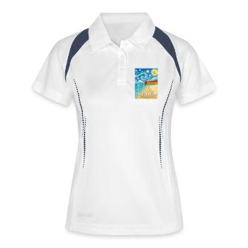 Dry Tortugas Küstenkunst Florida - Frauen Polo atmungsaktiv - Weiß/Navy - Vorne