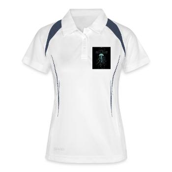 Méduse Océan Méduse Fluide Douce Marine - Polo respirant Femme - blanc/marine - Devant