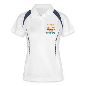 T-Rex Hates Push-Ups Fitness Joke - Women's Polo breathable - white/navy - Front