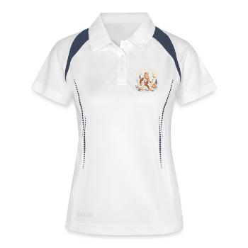 Camping drôle Sasquatch Bigfoot a eu mon pénis - Polo respirant Femme - blanc/marine - Devant