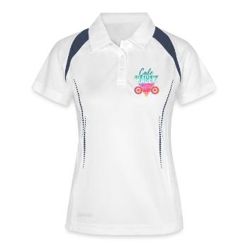 Moto – Cadeau Café Racer Rétro - Polo respirant Femme - blanc/marine - Devant