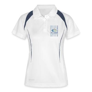 Pain au levain : mon cardio, c’est de faire du pain au levain - Polo respirant Femme - blanc/marine - Devant