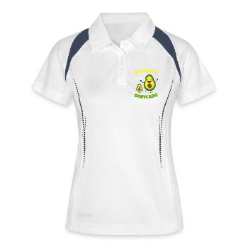 Avocado-Mama und Babycado Duo - Frauen Polo atmungsaktiv - Weiß/Navy - Vorne
