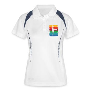Cheerpom pom girls Mom Cheerleading - Polo respirant Femme - blanc/marine - Devant
