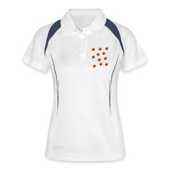 Jardin des fraises fraises - Polo respirant Femme - blanc/marine - Devant