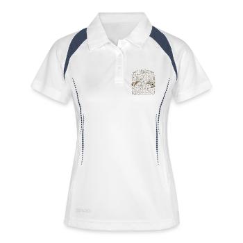 ESL Teacher I Make English Make ESL Education - Frauen Polo atmungsaktiv - Weiß/Navy - Vorne