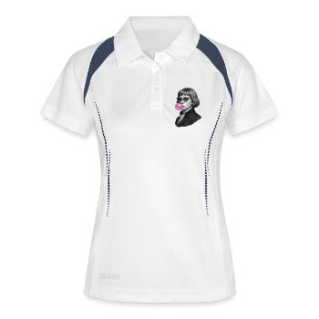 Johanna von Orléans Kaugummi - Frauen Polo atmungsaktiv - Weiß/Navy - Vorne