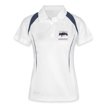 Ich liebe meinen Black Melanoid Axolotl - Frauen Polo atmungsaktiv - Weiß/Navy - Vorne