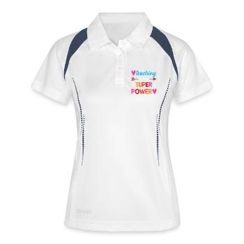 L’enseignement est mon super-pouvoir - Polo respirant Femme - blanc/marine - Devant