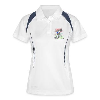 Aujourd’hui Ore Never Lettering - Polo respirant Femme - blanc/marine - Devant