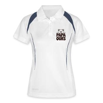 Papa Bear süßer Vatertag - Frauen Polo atmungsaktiv - Weiß/Navy - Vorne