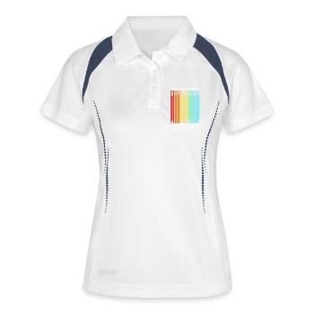Grammatik - Frauen Polo atmungsaktiv - Weiß/Navy - Vorne