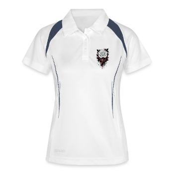Rose, Rose Blanche, Rose et Fleurs - Polo respirant Femme - blanc/marine - Devant