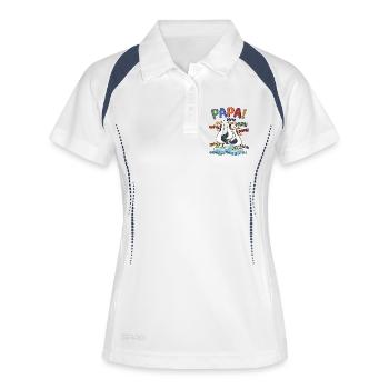 Lustige Papa Möwen auf Eisscholle - Comic Design - Women's Polo breathable - white/navy - Front