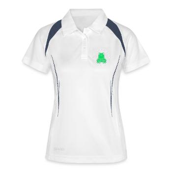 Rejet du courage de la grenouille toxique - Polo respirant Femme - blanc/marine - Devant
