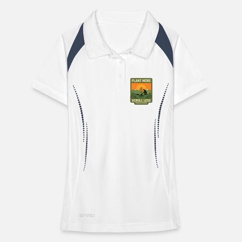 Plant More Scroll Less Frauen Polo atmungsaktiv