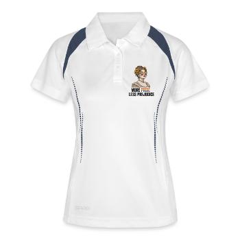 Pride-Monat LGBTQ – Mehr Stolz und weniger Vorurteile - Frauen Polo atmungsaktiv - Weiß/Navy - Vorne