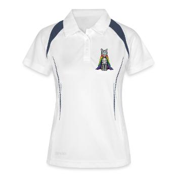 LGBTQ Pride Month - Rainbow Cat - Women's Polo breathable - white/navy - Front