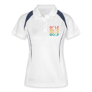 Rainbow Golf Swing Silhouette - Frauen Polo atmungsaktiv - Weiß/Navy - Vorne