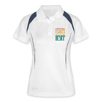 Peu importe ce qui vous plaît, capitaine voilier - Polo respirant Femme - blanc/marine - Devant