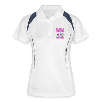 Malle Divas en tournée Fête féminine Flamingo à Majorque - Polo respirant Femme - blanc/marine - Devant