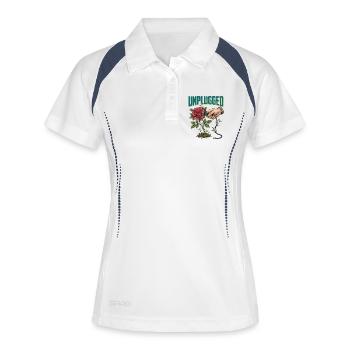 Unplugged - Frauen Polo atmungsaktiv - Weiß/Navy - Vorne