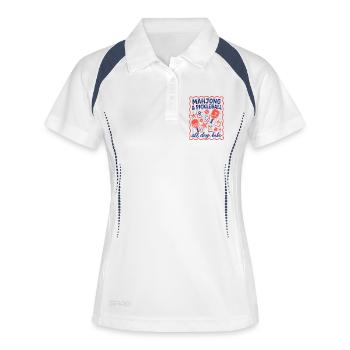 Jeu de Mahjong de Pickleball Mahj - Polo respirant Femme - blanc/marine - Devant