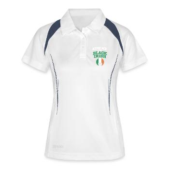 Embrasse-moi, je suis un Irlandais noir - Polo respirant Femme - blanc/marine - Devant