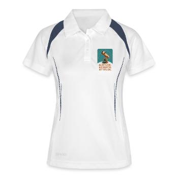Posture à haute azimut | Astronomie - Polo respirant Femme - blanc/marine - Devant