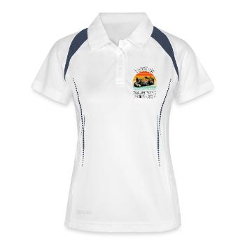 Lustige Maine Coon - Frauen Polo atmungsaktiv - Weiß/Navy - Vorne