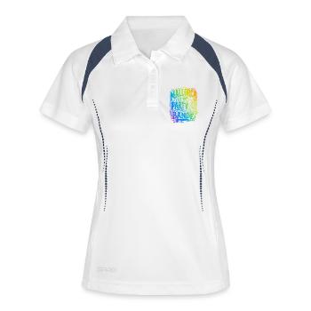 Gang de la fête de Majorque Coloré - Polo respirant Femme - blanc/marine - Devant