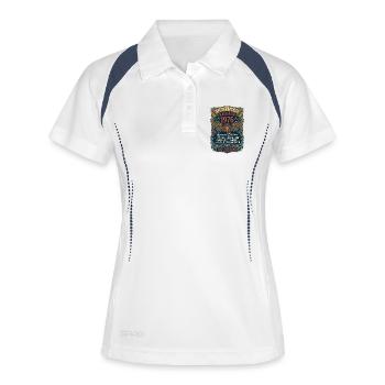 Oldtimer Baujahr 1976 50. Geburtstag Vintage - Frauen Polo atmungsaktiv - Weiß/Navy - Vorne