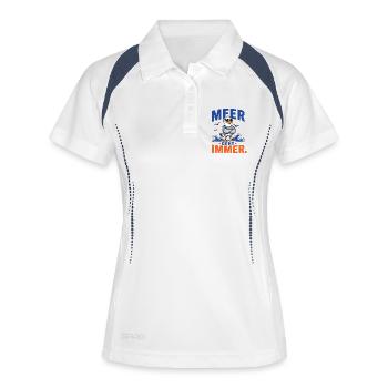 Möwe Meer Geht Immer Shirt - Frauen Polo atmungsaktiv - Weiß/Navy - Vorne