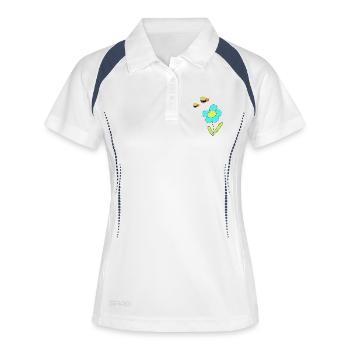 Flower with Bees – Cheerful Drawing - Women's Polo breathable - white/navy - Front