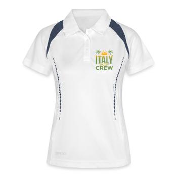 Italien Party Crew - Frauen Polo atmungsaktiv - Weiß/Navy - Vorne