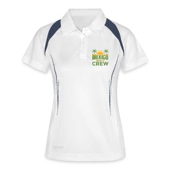 Mexiko Party Crew - Frauen Polo atmungsaktiv - Weiß/Navy - Vorne