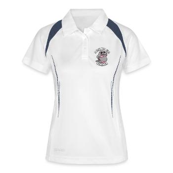 Fille enceinte, été, plage, lamantin, désir - Polo respirant Femme - blanc/marine - Devant