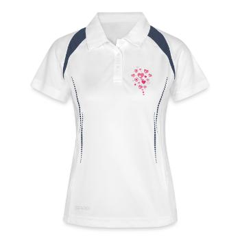 Pink Heart Rain Many Little Hearts - Love Design - Women's Polo breathable - white/navy - Front